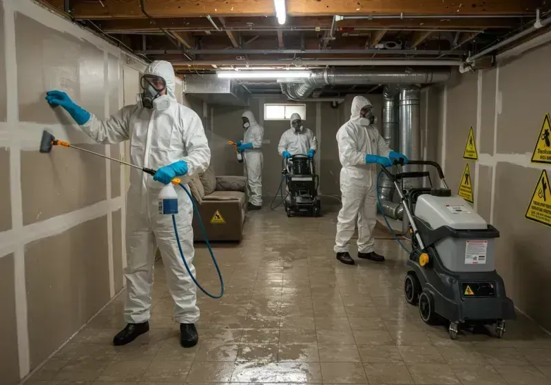 Basement Moisture Removal and Structural Drying process in Westmoreland, KS